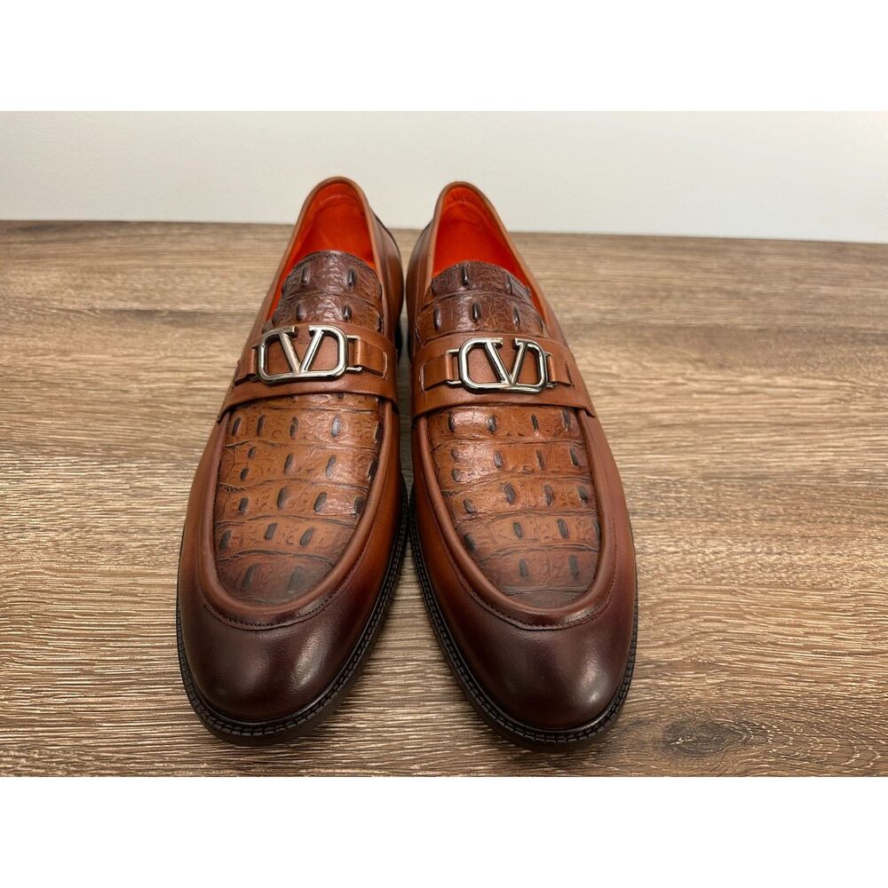 Vinci Amsterdam Tan Bit Loafers Men’s 10.5-11 (44EU)  Embossed Leather Slip On